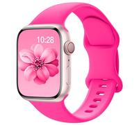 Yoohoo Soft Silicone Strap Compatible with Apple Watch Straps 38mm 40mm 41mm 42mm 44mm 45mm 46mm 49mm Women Men,Sport Replacement Bands for iWatch Series 11 10 9 8 7 6 5 4 3 2 1 SE Ultra,Rose Red
