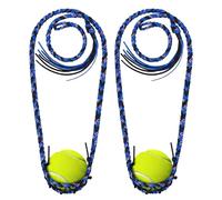 Yoojahow 2 Pcs Balearic Paracord Shepherd Sling Handmade Braided Slingshot Old Fashioned Throwing Sling Tennis Ball Thrower for Outdoor Sports Recreation (Blue, Black, Purple)