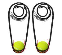 Yoojahow 2 Pcs Balearic Paracord Shepherd Sling Handmade Braided Slingshot Old Fashioned Throwing Sling Tennis Ball Thrower for Outdoor Sports Recreation(Black)