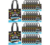 Yoojahow 30 Pcs End of The School Year Students Gift Goodie Bags with Handles School's out for Summer Candy Bags for Class Summer Birthday Party Favors Beach Decorations Supplies