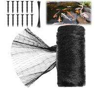 Yoojahow Koi Pond Netting Kit 7 x 10ft, Bird Deer Fence Netting, Durable Net Cover for Leaves, Heavy Duty Fine Mesh, Protect Fish from Blue Heron Birds, Cats & Predators, 12 Pcs Stakes & Ties Included