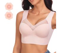 Yooje Bra, Push up Bras, Yooje Posture Correcting & Anti-Sagging Bras, Padded Thin Soft Comfy Sports Yoga Bra (UK, Alpha, 3XL, Regular, Regular, Pink)