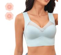 Yooje Bra, Push up Bras, Yooje Posture Correcting & Anti-Sagging Bras, Padded Thin Soft Comfy Sports Yoga Bra (UK, Alpha, 3XL, Regular, Regular, Blue)