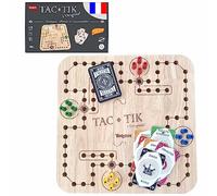 YOOJEUX TAC-TIK The Original - Board Game with Solid Wood Board for the Whole Family - 2 to 4 Players - Ages 7+ - Made in France - Similar to the Tock Game (or Little Horses)