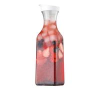 YOOJIA 50 Oz Water Carafe with Flip Top Lid, Clear Plastic Juice Pitcher for Water, Iced Tea, Beverage, Cold Brew 1 L Transparent Square One Size