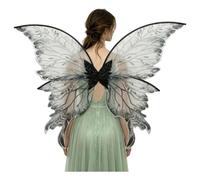 YOOJIA Butterfly Cosplay Wings Parade Accessory for Women Black One Size