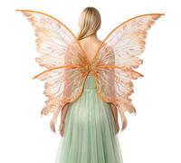 YOOJIA Butterfly Cosplay Wings Parade Accessory for Women Orange One Size