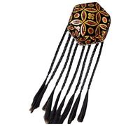 YOOJIA Chinese Ethnic Xinjiang Uygur Hat Traditional Ethnic Hexagonal Beanie Hats For Cosplay Party Black Type B One Size
