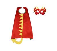 YOOJIA Dinosaur Costume Set for Kids Dragon Cape Mask Dino Dress-Up Clothes for Play Toys Birthday Party Gifts Red One Size
