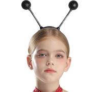 YOOJIA Glitter Alien Headband Light Up Ball Martian Antenna Head Boppers For Halloween Theme Party Black One Size