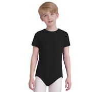YOOJIA Kids Boys Special Needs Adaptive Clothing Short Sleeve Anti-Strip Romper One Piece Bodysuit Autism Sensory Jumpsuit Black 15-16 Years