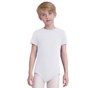 YOOJIA Kids Boys Special Needs Adaptive Clothing Short Sleeve Anti-Strip Romper One Piece Bodysuit Autism Sensory Jumpsuit White 7-8 Years