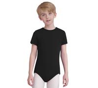 YOOJIA Kids Boys Special Needs Adaptive Clothing Short Sleeve Anti-Strip Romper One Piece Bodysuit Autism Sensory Jumpsuit Black 11-12 Years