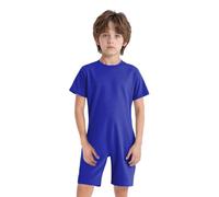 YOOJIA Kids Girls Boys Special Needs Adaptive Clothing Anti-Strip Romper Solid Color One-piece Jumpsuit Autistic Bodysuit Royal Blue 15-16 Years