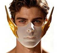 YOOJIA Mechanical Half Face Mask Cosplay Accessories for Carnival Rave Fantasy Prop Legendary Covers Gold One Size