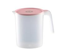 YOOJIA Plastic Pitcher with Lid Large Capacity Water Jug for Cold Tea Glass Milk Bottle Pink 2000ML