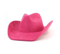 YOOJIA Western Cowboy Hat Suede Flanging Top Hat Victorian Topper For Halloween Themed Party Hot Pink One Size
