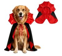 Yookat Dog Halloween Costumes Vampire Cape for Large Dogs Pet Devil Costume | 23.8in Red Black Dog Witch Costume with Strap Funny Dog Outfits for Halloween Party Cosplay Birthday Theme Party
