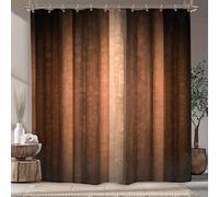 Yookeb Bronze Earth Tone Bathroom Shower Curtain Brown Vintage Rust Orange Copper Tan Simple Classic Retro 60W by 71H Inch Striped Polyester Fabric 12 Plastic Hooks Waterproof Decor
