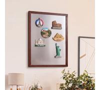 Yookeer 1 Pcs Large Magnet Display Board for Wall 16 x 13'', Brown,Silver | 16.5 x 12.6'' Souvenir Fridge Magnet Frame, Display Case, Magnetic Memory Shadow Box for Vacation Wall Refrigerator Decor