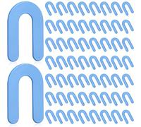 Yookeer 300 Pieces Tile Leveling System Tile Spacers 1/16 Inch, Horseshoe Shim U Shape Plastic Vitrolite Leveling Clips for Various Types, Blue