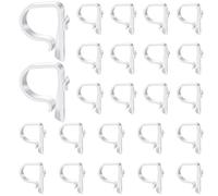 Yookeer 36 Pieces Church Pew Clips Heavy Duty Plastic Hooks Tablecloth Chair Table Clips Translucent White Holders for Wedding Ceremony Church Aisle Railing Bow Decorations
