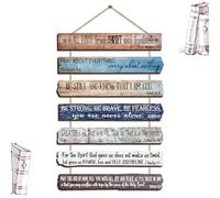 Yookeer Christian Wall Art Office Religious Wall Decor for Prayer Room Inspirational Wooden Bible Verses Bathroom Scripture Art Meditation Inspirational Hanging Wood Sign (English Style)
