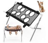 Yookeer Dog Grooming Hammock Stand Foldable Dog Bath Holder Chair, Black, B | Quick Dry Mesh Pet Grooming Stand Stable Anti Slip Bathing Table for Small Medium Dogs Cats Nail Trimming, 23.6x15x15.7 inch