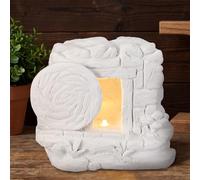 Yookeer Lighted Easter Empty Tomb Scene Decor Resin Resurrection Tomb Scene with Movable Stone He is Risen Table Decor for Religious Easter Home Office Desktop Decoration, No Battery (Stylish)
