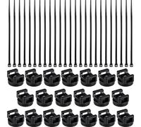 Yookeer Magnetic Zip Tie Mount Multipurpose Cable Holder Magnets Magnetic Wire Management Bases with Heavy Duty Zip, Mount Nylon Cable Ties in Total (180 Pieces,22mm)