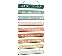 Yookeer Mental Health Reminders Wall Art Decoration Positive Psychology Affirmations Therapy Office Decor Occupational Therapy Gifts Wooden Hanging Wall Pediments Inspirational Gifts(Bright Color)