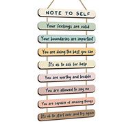 Yookeer Mental Health Reminders Wall Art Decoration Positive Psychology Affirmations Therapy Office Decor Occupational Therapy Gifts Wooden Hanging Wall Pediments Inspirational Gifts(Pastel Color)