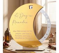 Yookeer Ramadan Advent Calendar 2026 Eid Mubarak Countdown Calendar Acrylic Round Ramadan Decorations for Home Table Decor Muslim Festival Reminder Islamic Party Supplies Decorations