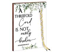 Yookeer Wedding Gift a Cord of Three Strands a Threefold Cord Unity Sign Marriage Art Wood Framed Braid for Wedding Ceremony Ideas Couple Anniversary Wall Hanging, 13.4 x 9.5 Inch(Greenery)
