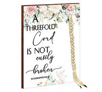Yookeer Wedding Gift a Cord of Three Strands a Threefold Cord Unity Sign Marriage Art Wood Framed Braid for Wedding Ceremony Ideas Couple Anniversary Wall Hanging, 13.4 x 9.5 Inch(Flower)