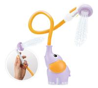Yookidoo Baby Bath Shower Head - Elephant Water Pump with Trunk Spout Rinser - Control Water Flow from 2 Trunk Knobs in Tub or Sink for Infants and Newborn Babies (Purple)