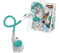 Yookidoo Baby Bath Shower Head - Elephant Water Pump with Trunk Spout Rinser - Control Water Flow from 2 Trunk Knobs in Tub or Sink for Infants and Newborn Babies (Grey and Forest Green)