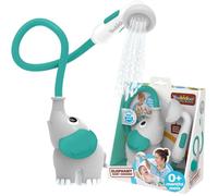 Yookidoo Baby Bath Shower Head - Elephant Water Pump with Trunk Spout Rinser - Control Water Flow from 2 Trunk Knobs in Tub or Sink for Infants and Newborn Babies (Grey and Forest Green)