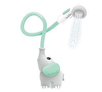 Yookidoo Baby Bath Shower Head - Elephant Water Pump with Trunk Spout Rinser - Control Water Flow from 2 Trunk Knobs in Tub or Sink for Infants and Newborn Babies (Turquiose)
