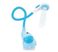 Yookidoo Baby Bath Shower Head - Elephant Water Pump with Trunk Spout Rinser - Control Water Flow from 2 Trunk Knobs in Tub or Sink for Infants and Newborn Babies (Blue and Deep Blue, Animal)