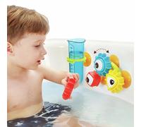 Yookidoo Kids Bath Toy - Spin 'N' Sort Water Gear - Children's Sensory Water Wheel Set That Attaches to Any Size Tub - Includes Suction Cups, 3 Googly Eye Gears, and Pourers