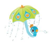 Yookidoo Fill N Rain Bath Toy - Interactive Peacock Umbrella Bathtub Play Age 2+ for Babies & Toddlers - Fun and Educational Water Game with Bubbles and Rainfall Effect for 1-2-Year-Olds (Green)