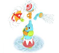 Yookidoo Kids Bath Toy for 1+ Year Old. An Elephant Fountain Sprinkler Set with 3 Different Spouts, Multiple Spray Actions, and a Wall Attachment Organizer