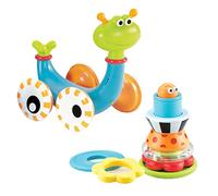 Yookidoo Musical Crawl N' Go Snail. Promotes Baby's First Crawling Adventures. Stacker Toy with a Push-Squeaker and a Rattle Ring.