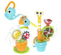 Yookidoo Pour N Grow Spinning Garden Bath Toy: Bathtub Fun Bundle - Imaginative Learning Game with Tipping Bird, Lady Bug & Pop-Up Snail for Kids & Toddlers 18+. No Batteries Needed