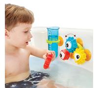 Yookidoo Kids Bath Toy - Spin 'N' Sort Water Gear - Children's Sensory Water Wheel Set That Attaches to Any Size Tub - Includes Suction Cups, 3 Googly Eye Gears, and Pourers