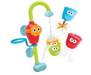 Yookidoo Toddler Bath Toy - Flow N Fill Spout - Three Stackable Play Cups and Water Spray Spout For Kids Bathtime Fun