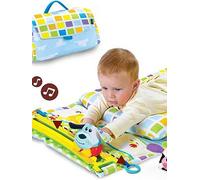 Yookidoo Baby Tummy Time Mat Newborn Musical Playmat & Outdoor Gym. Pillow, Teething Toys and Portable Fold-Up Case. 0-12 months.