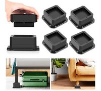 Yookwutar 4 Pack Furniture Risers 1 Inch, Adjustable Bed Risers Heavy Duty for Table Desk Couch Chair Sofa Cabinet Bed Legs Dorm, Square Stackable Bed Raisers Blocks Lift Height 1" or 2", Black