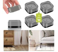 Yookwutar 4 Pack Furniture Risers 1 Inch, Adjustable Bed Risers Heavy Duty for Table Desk Couch Chair Sofa Cabinet Bed Legs Dorm, Square Stackable Bed Raisers Blocks Lift Height 1", 2" or 3", Grey